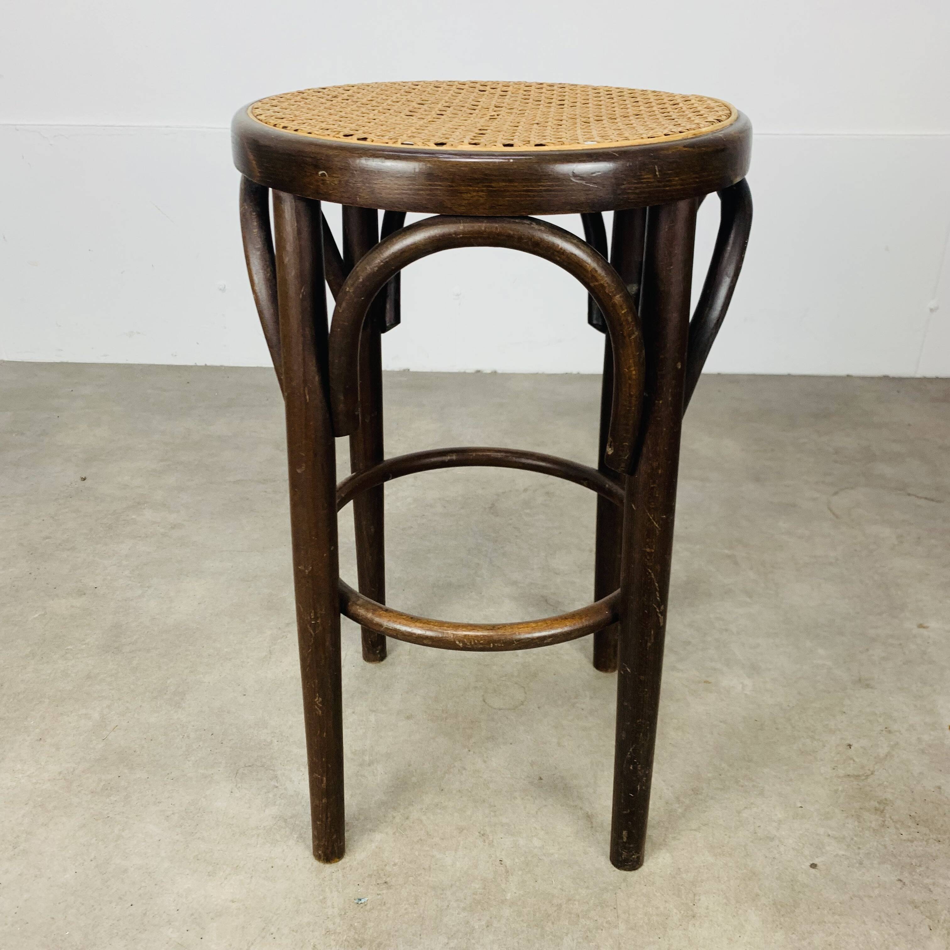 Cane and bentwood bistro stool
