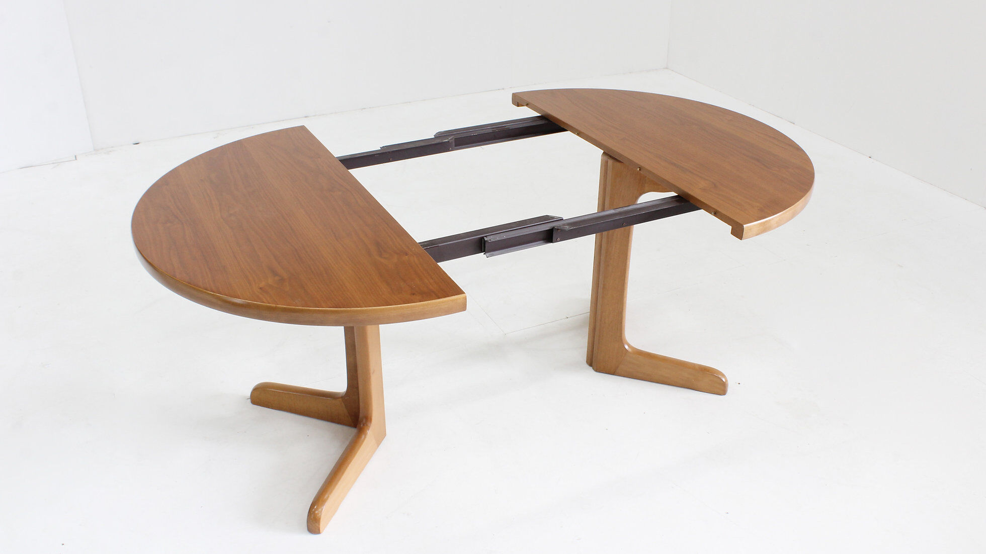 Vintage Danish round extendable dining table 1960s