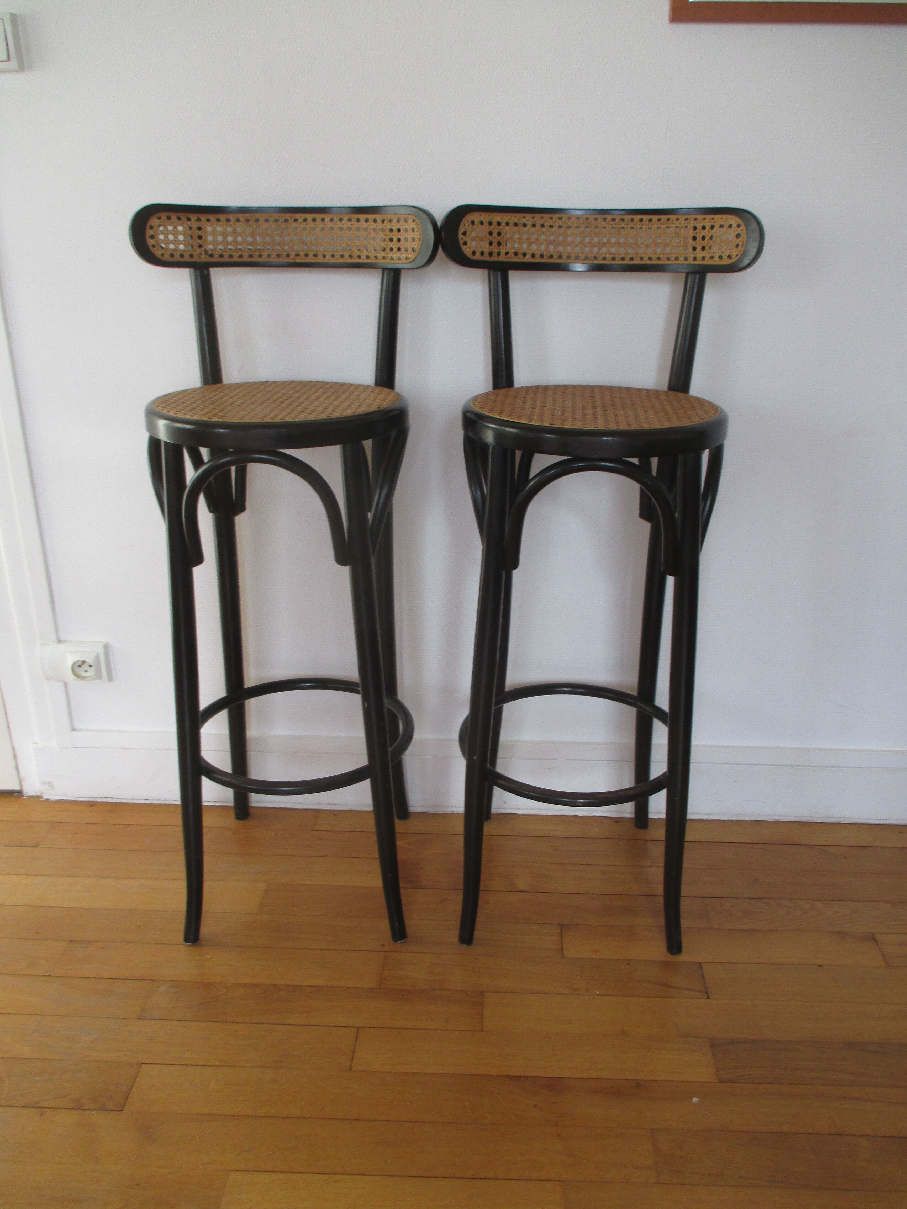 2 bar stools cannée canning bentwood