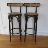 2 bar stools cannée canning bentwood
