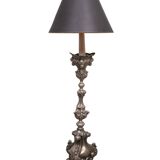 Stunning Antique Pewter Rococo Candlestick floor lamp Italy