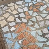 50s garden table in cement and tiles