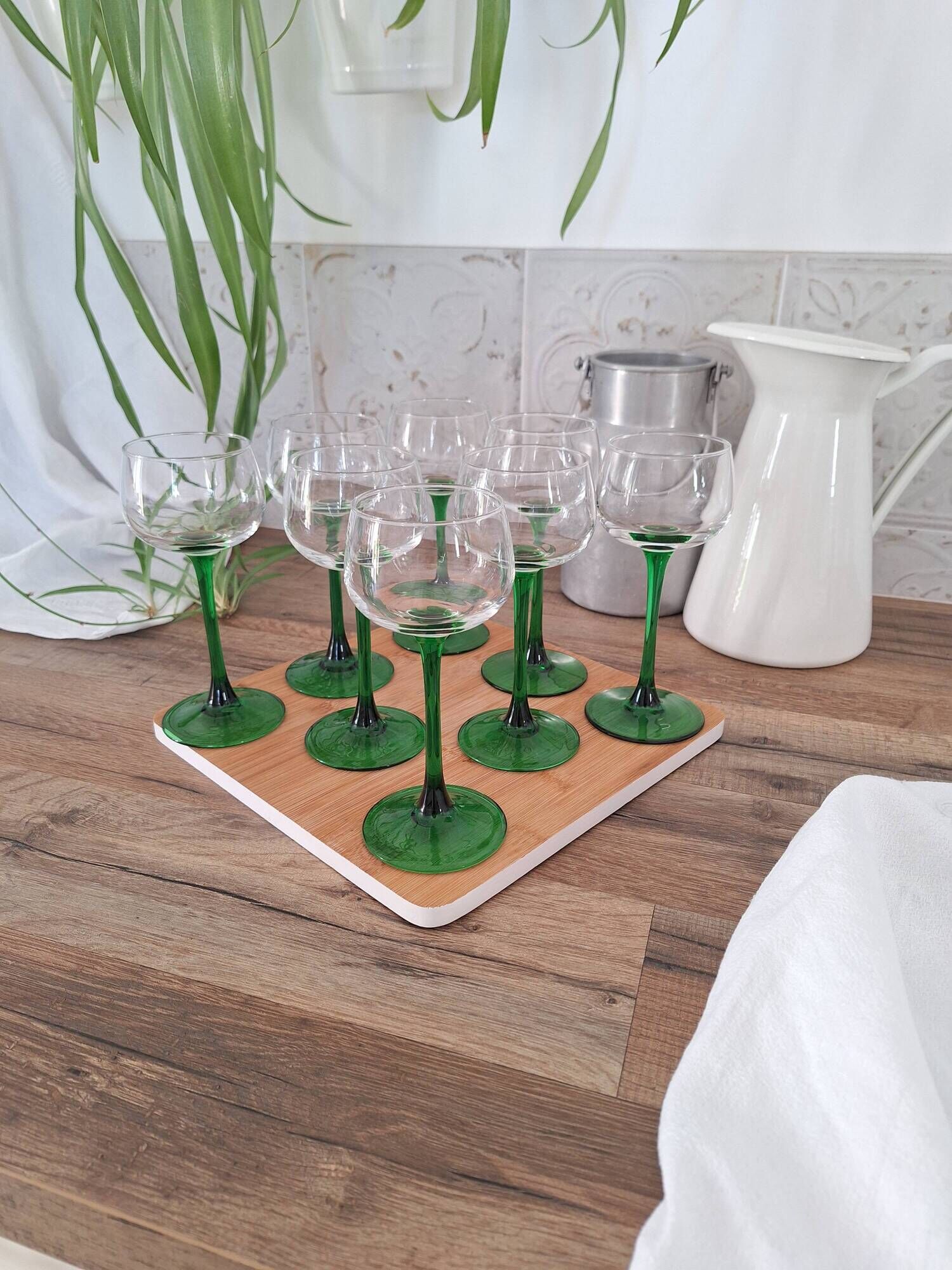 White wine glasses from Alsace