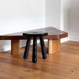 Table Basse Brutaliste En Bois Style Perriand Pierre Chapo