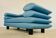 Vintage retro Swedish 2 seater turquoise leather sofa