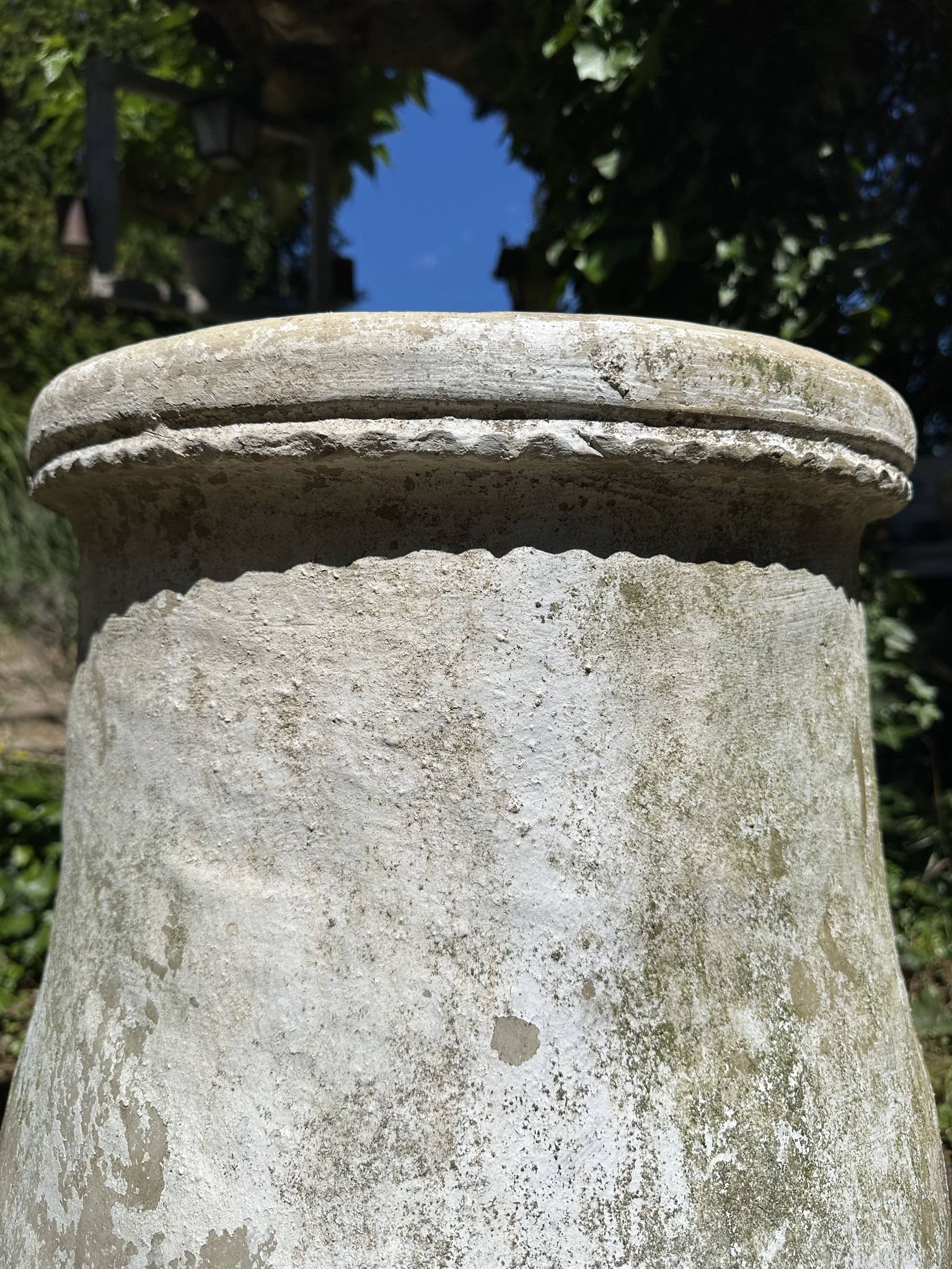 Ancient terracotta pottery jar from the 19th century.