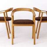 Set of 6 Vintage Oak Dining Chairs – Likely Danish, 1970s – Refurbished