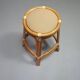 3 x bamboo stool with leather laces / 70s