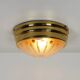 Single vintage brass ceiling light with glass globe