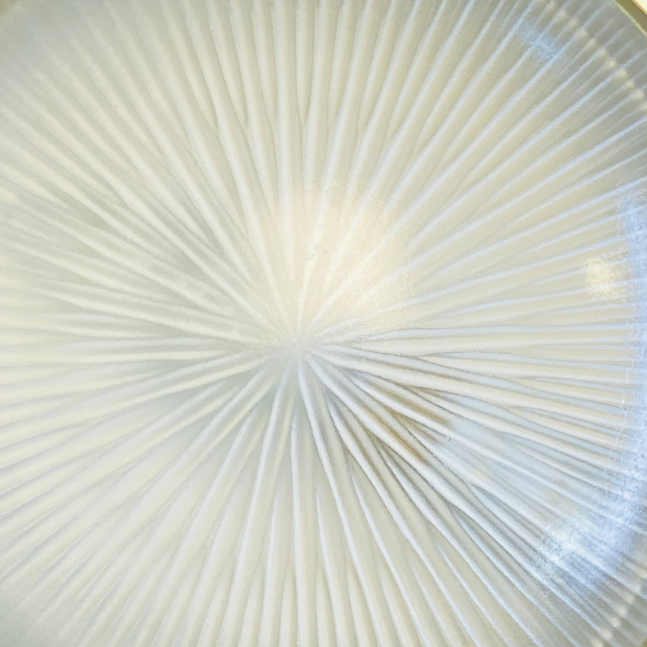 Minimalist ceiling light in Holophane type glass and aluminum LAMP-7057
