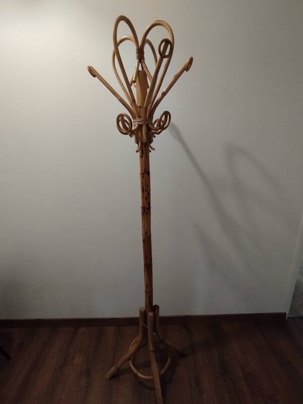 Porte manteau vintage en bambou style Franco Albini