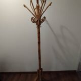 Vintage bamboo coat rack in the style of Franco Albini.