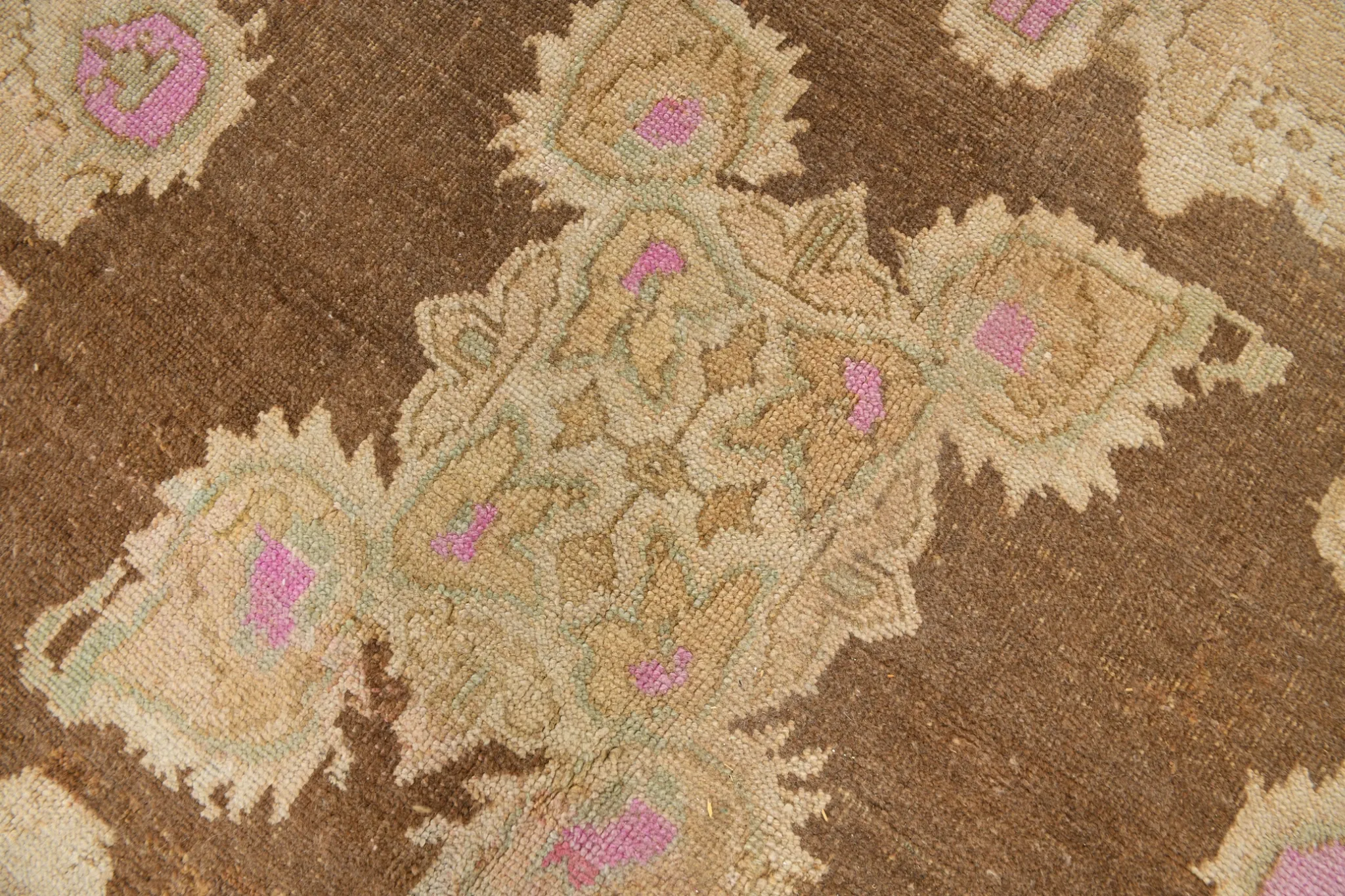 Light Brown & Pink Vintage Persian Rug, Handmade Wool Classic Home Decor