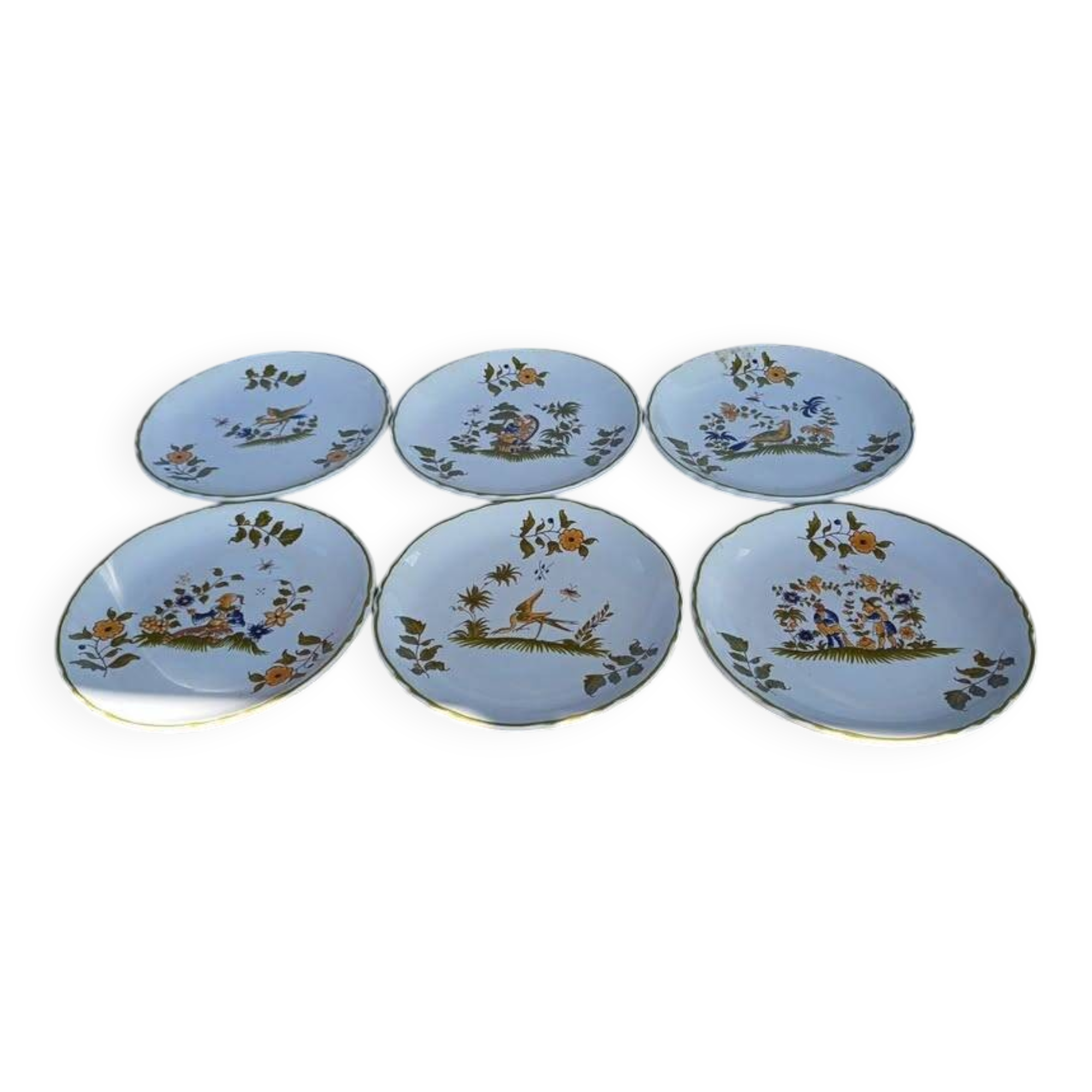 6 dessert plates, 18th century.