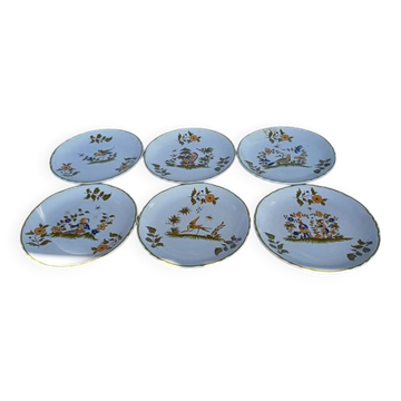 6 dessert plates, 18th century.