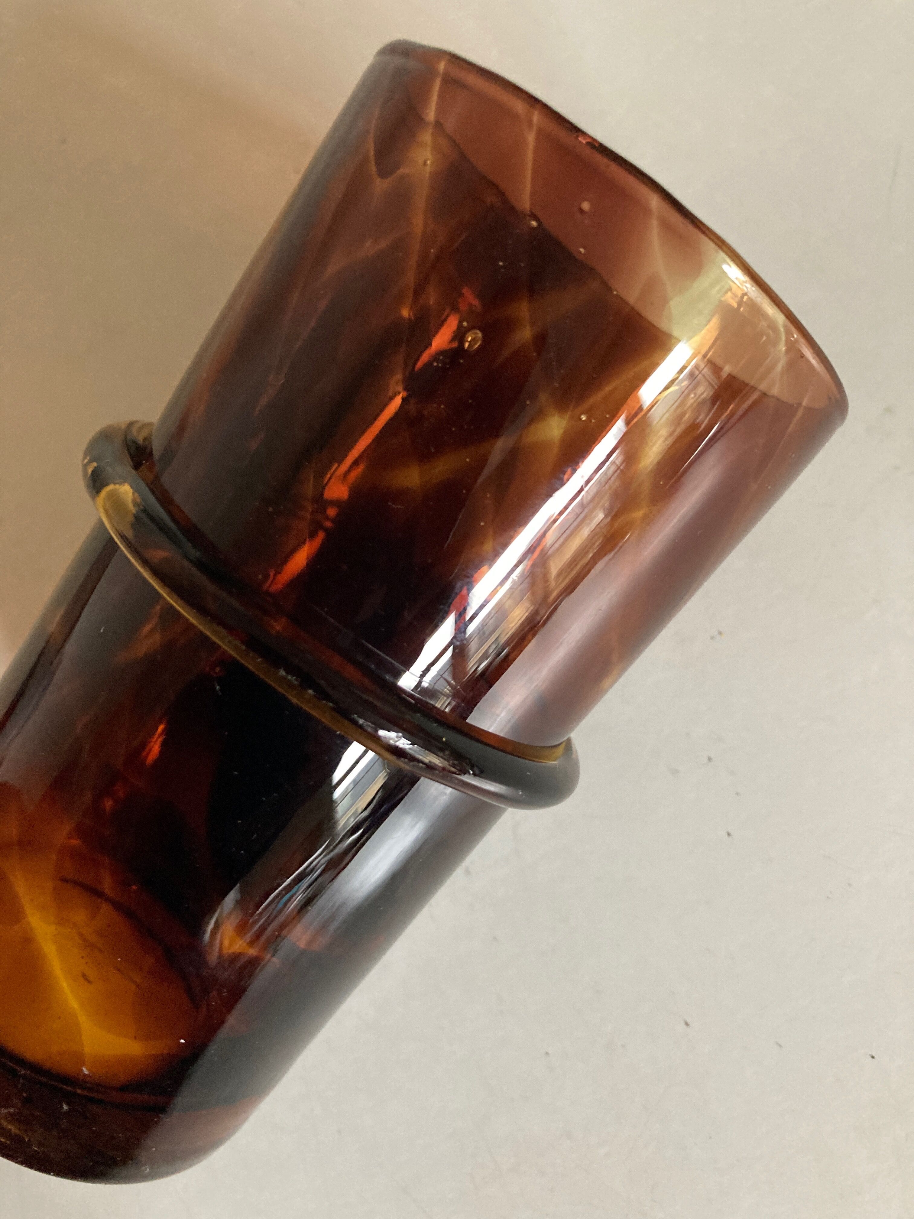 Blown glass vase tortoiseshell 1974