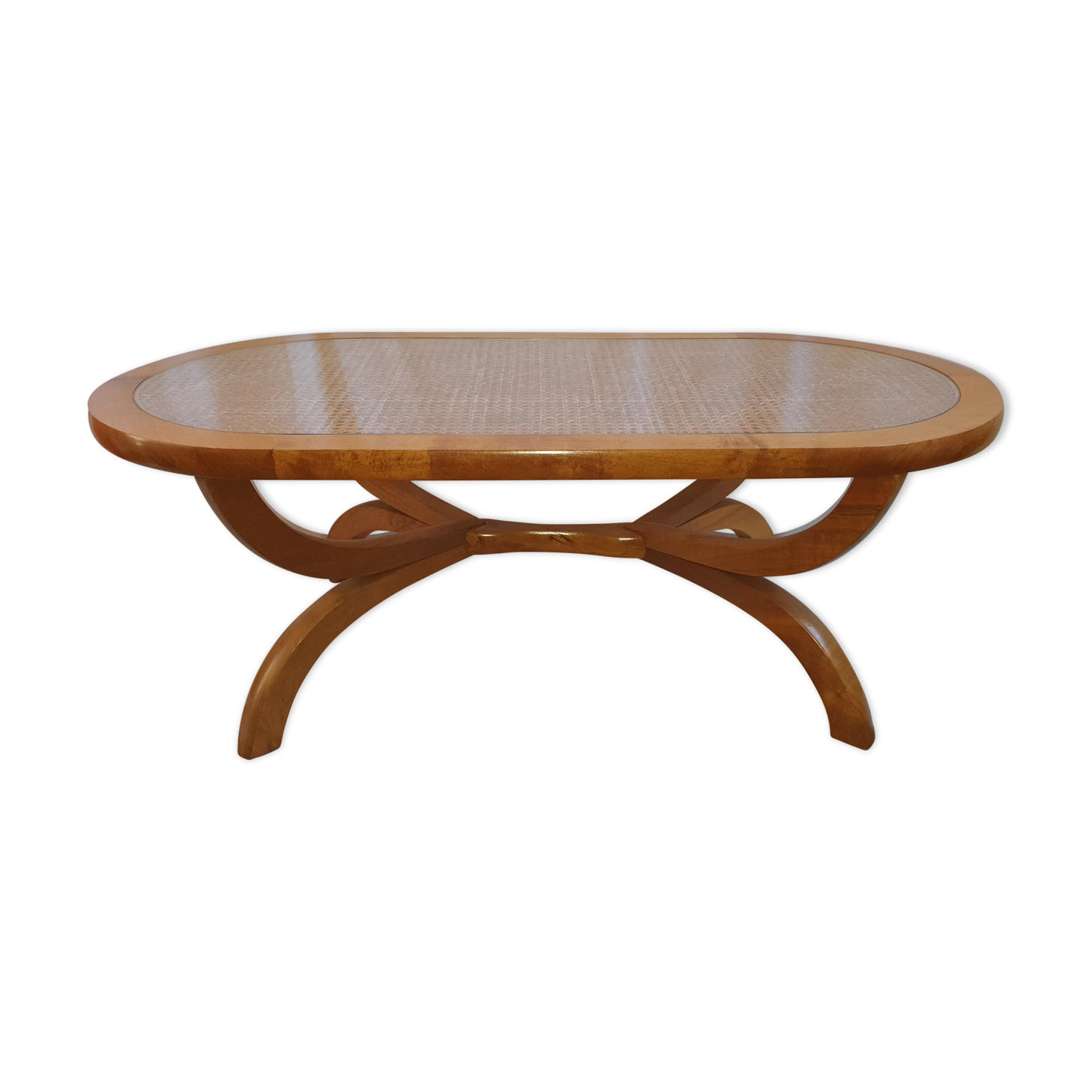 Rattan/Tamarin Wood Table Reunion Island