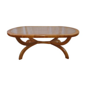 table rotin bois tamarin