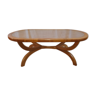 Table rotin bois tamarin île de la Réunion