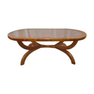 Rattan/Tamarin Wood Table Reunion Island