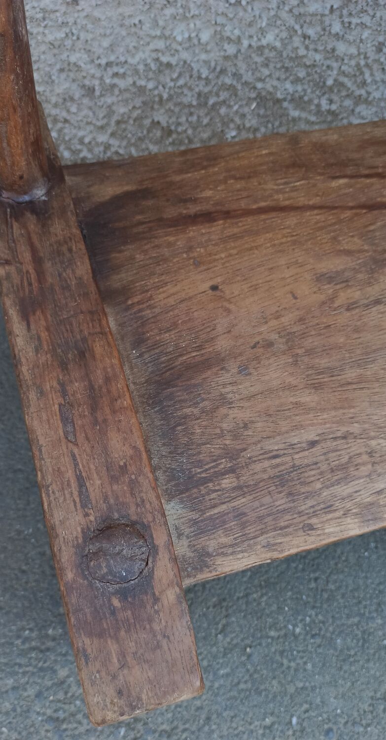 Antique wooden stool. Baoulé African art from Ivory Coast.