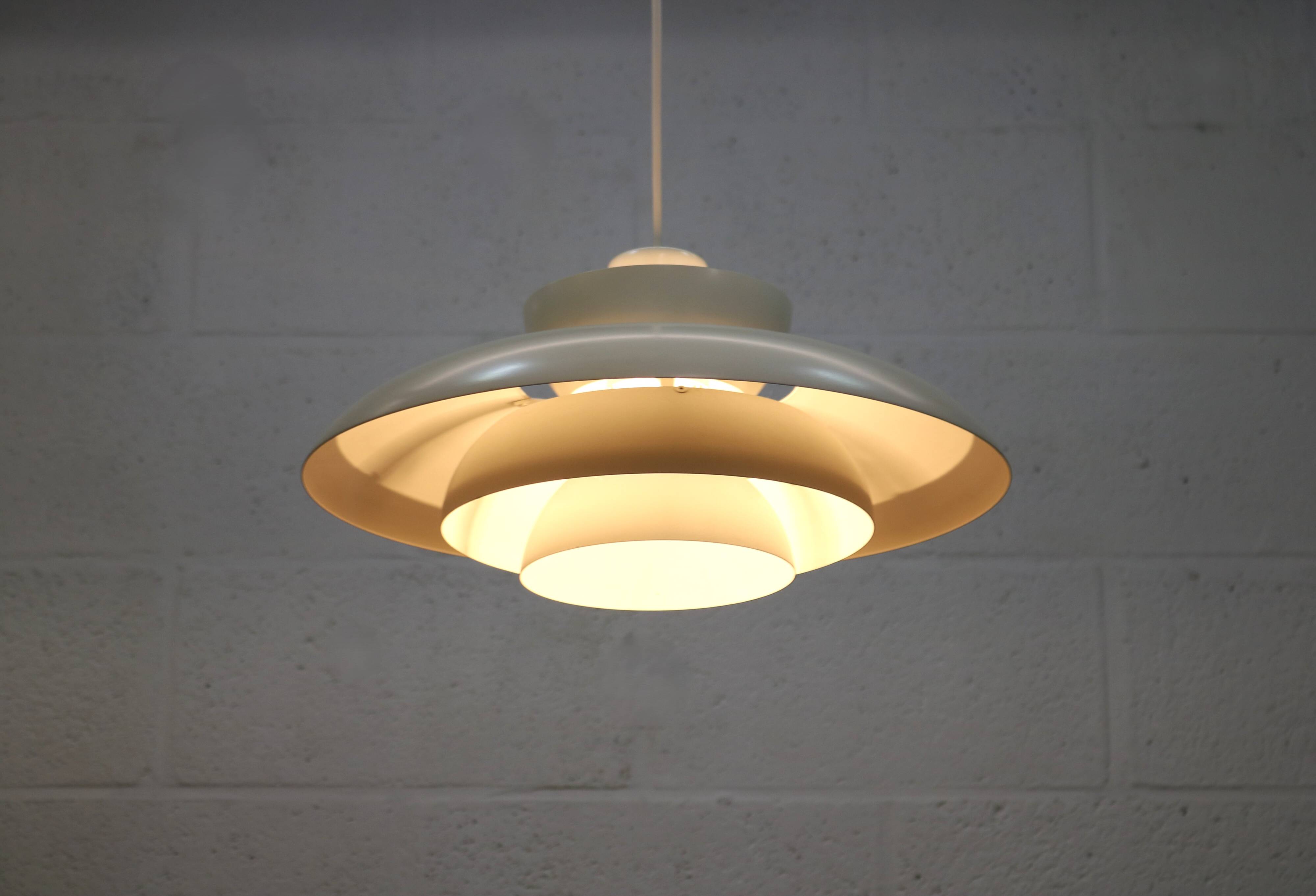 Original white Danish pendant lamp - Fog and Morup by Jo Hammerborg - Model