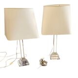 Set acrylic table lamps 1970s  Height 75 Width 40 Depth 40 cm