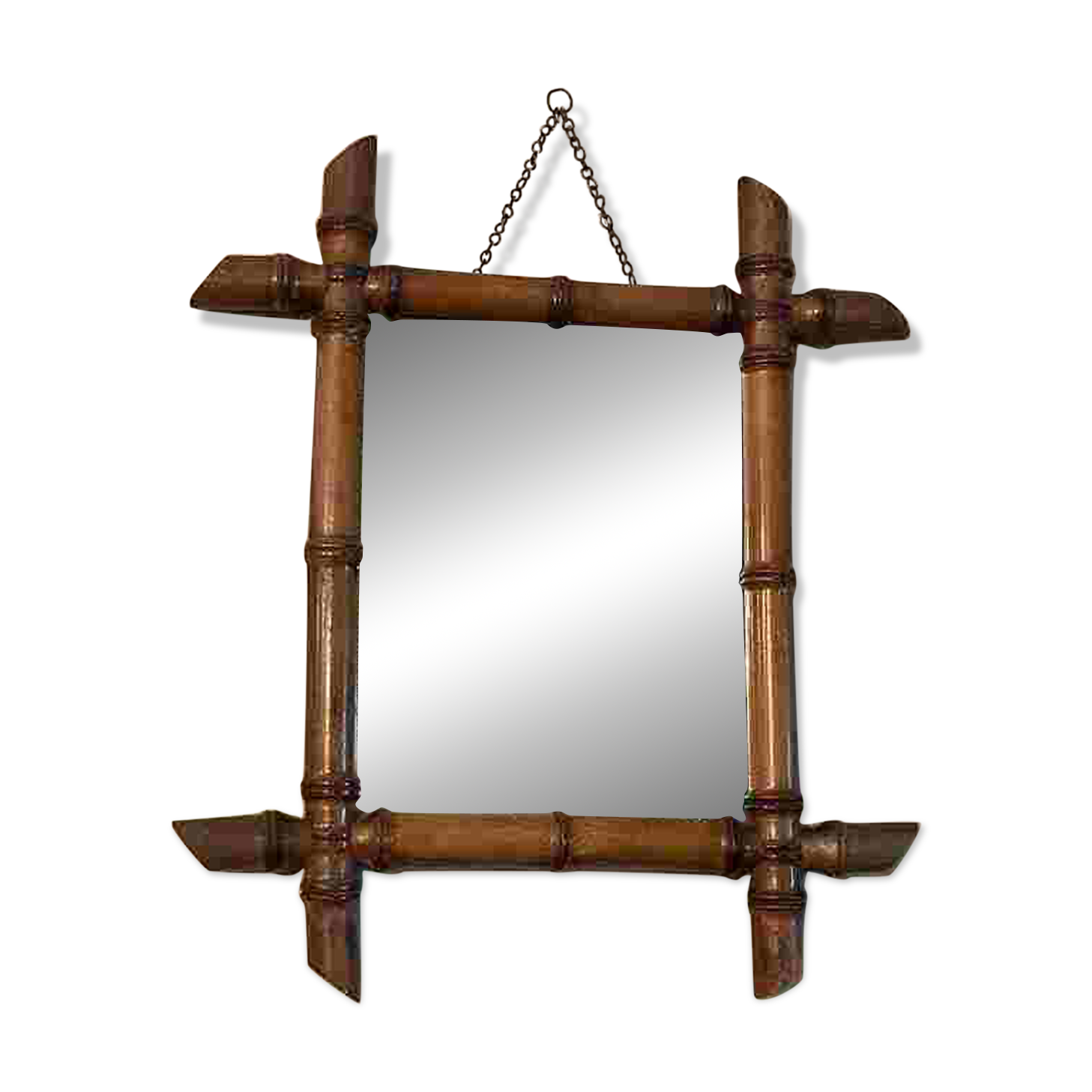 Late 19th century bamboo mirror