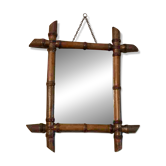 Late 19th century bamboo mirror