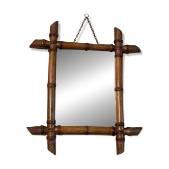 Miroir fin 19 ème en bambou