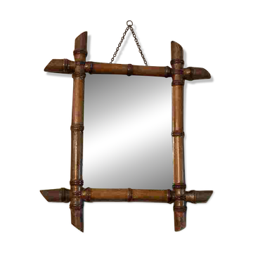 Miroir fin 19 ème en bambou