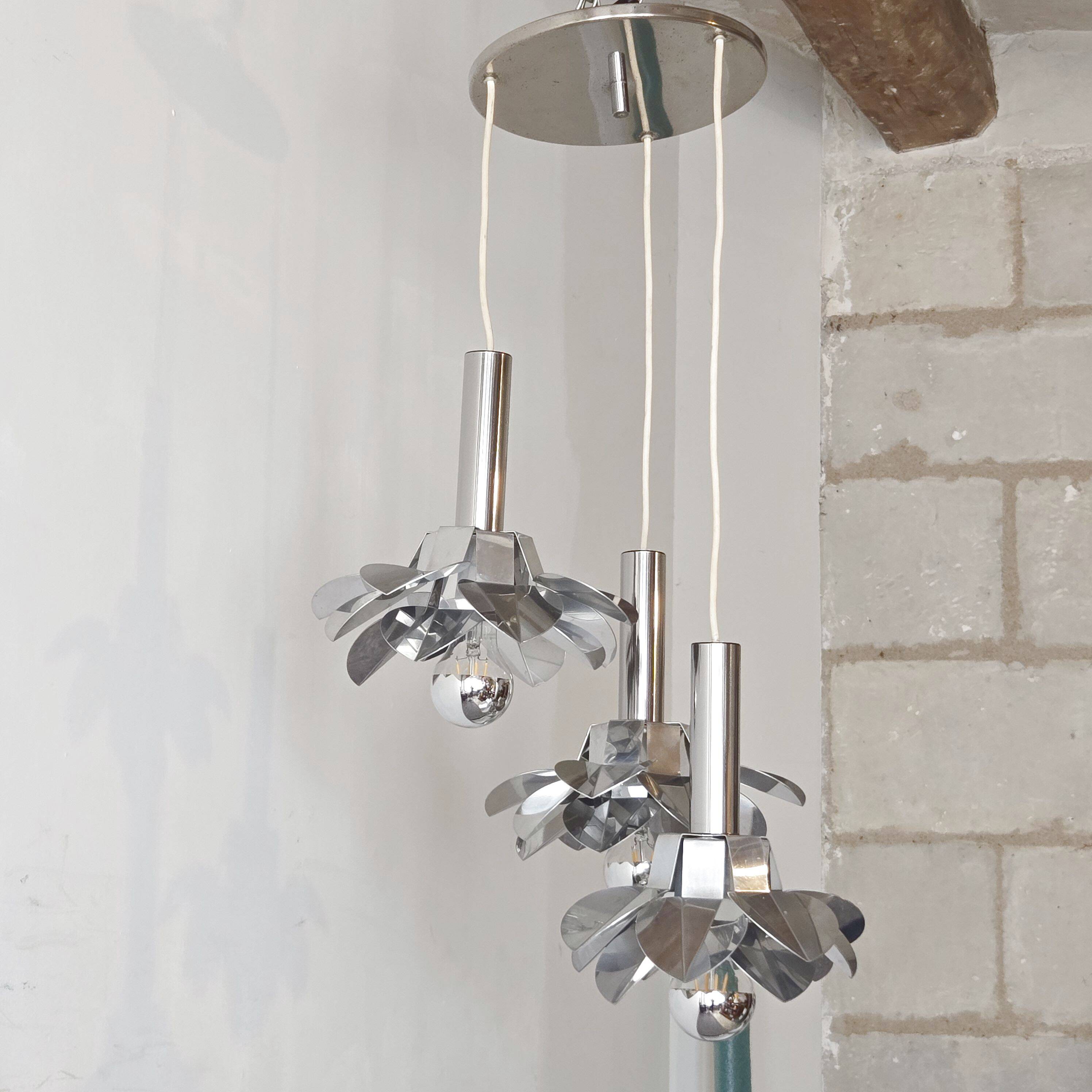 Vintage 1970 waterfall pendant light