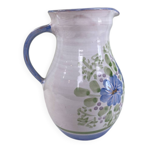 Pichet artisanal fleuri