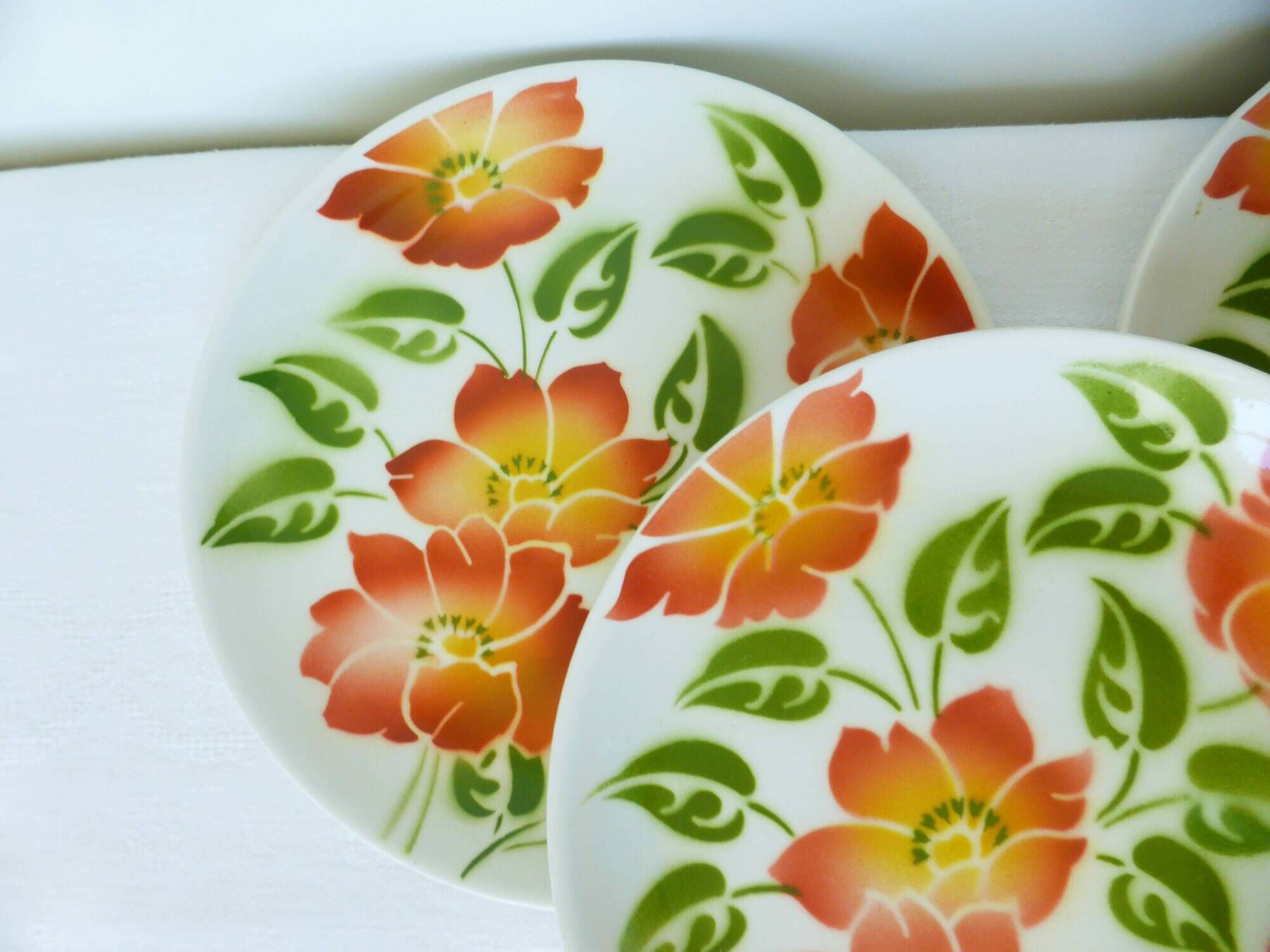 4 dessert plates Moulin des Loups Orchies model Ontario 210679