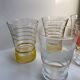 ensemble de 6 verres à eau granité colorés années 1960
