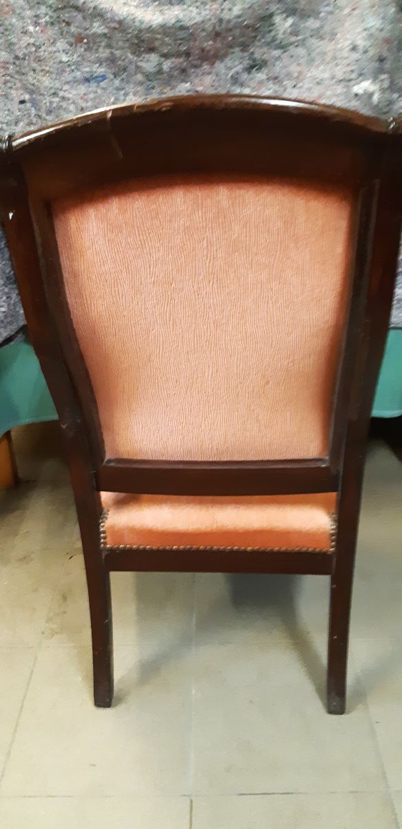 Louis Philippe armchair in solid mahogany
