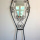 Vintage iron coat rack with mirror
