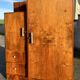 Asymmetrical wardrobe, Art Deco, 1930s walnut burl, wardrobe, shelves, drawers