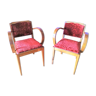 Red velvet bridge armchairs