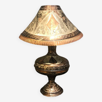 Hand Carved Antique Metal Lamp