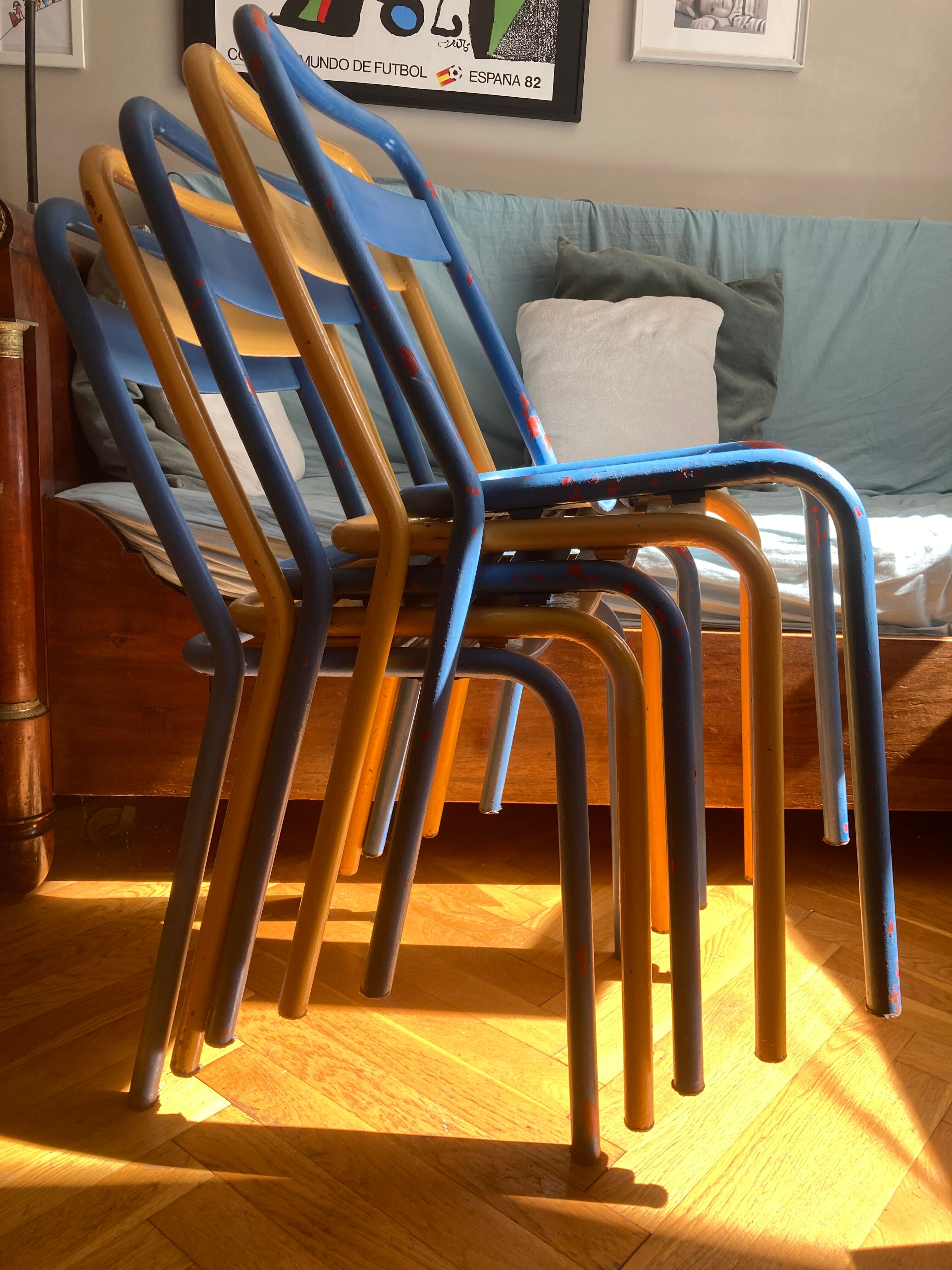 Set of 5 Tolix chairs