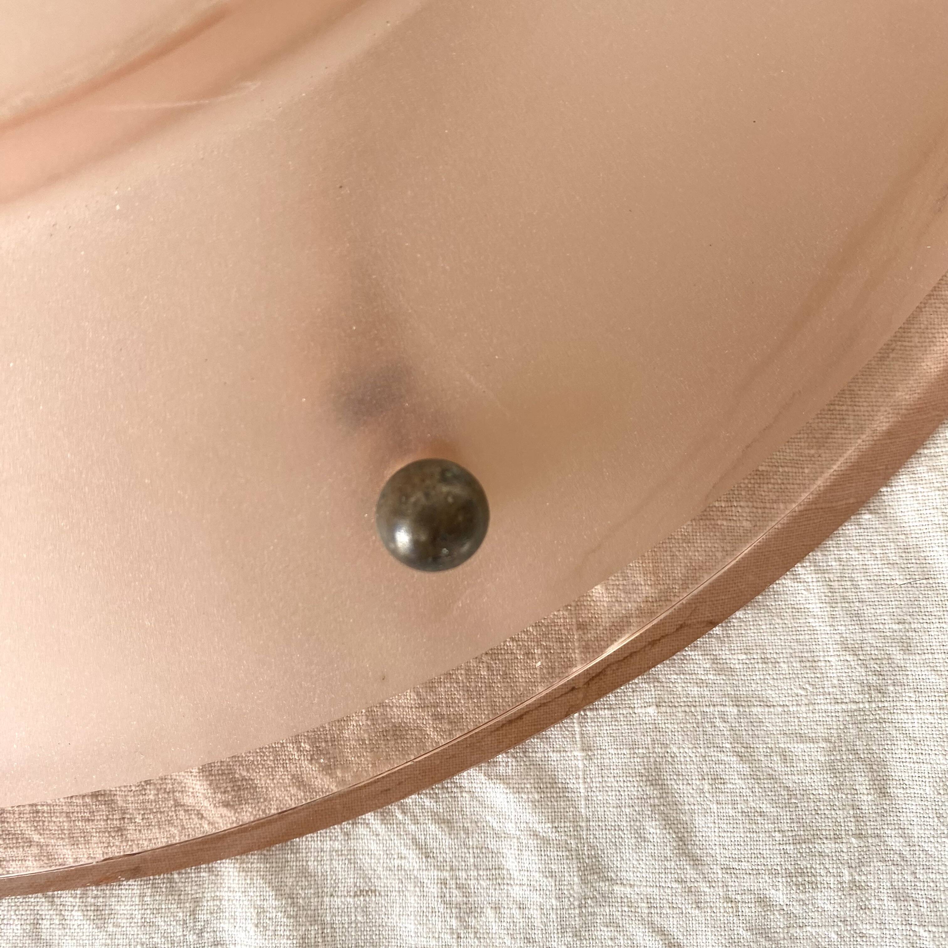 Art Deco pink glass basin pendant light