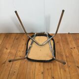 vintage chromed tubular steel stackable dining chairs