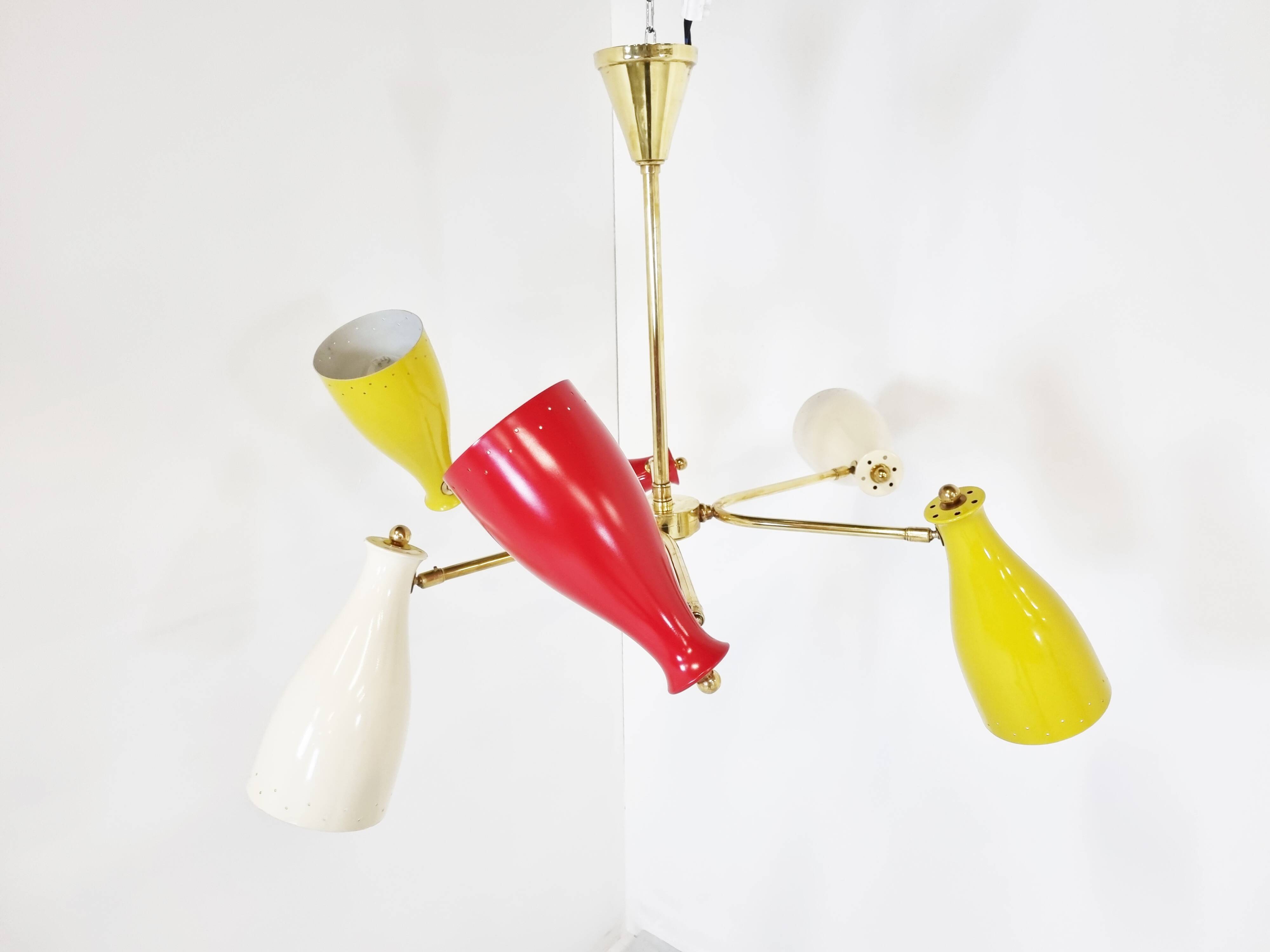 Mid century coloured chandelier, 1950s