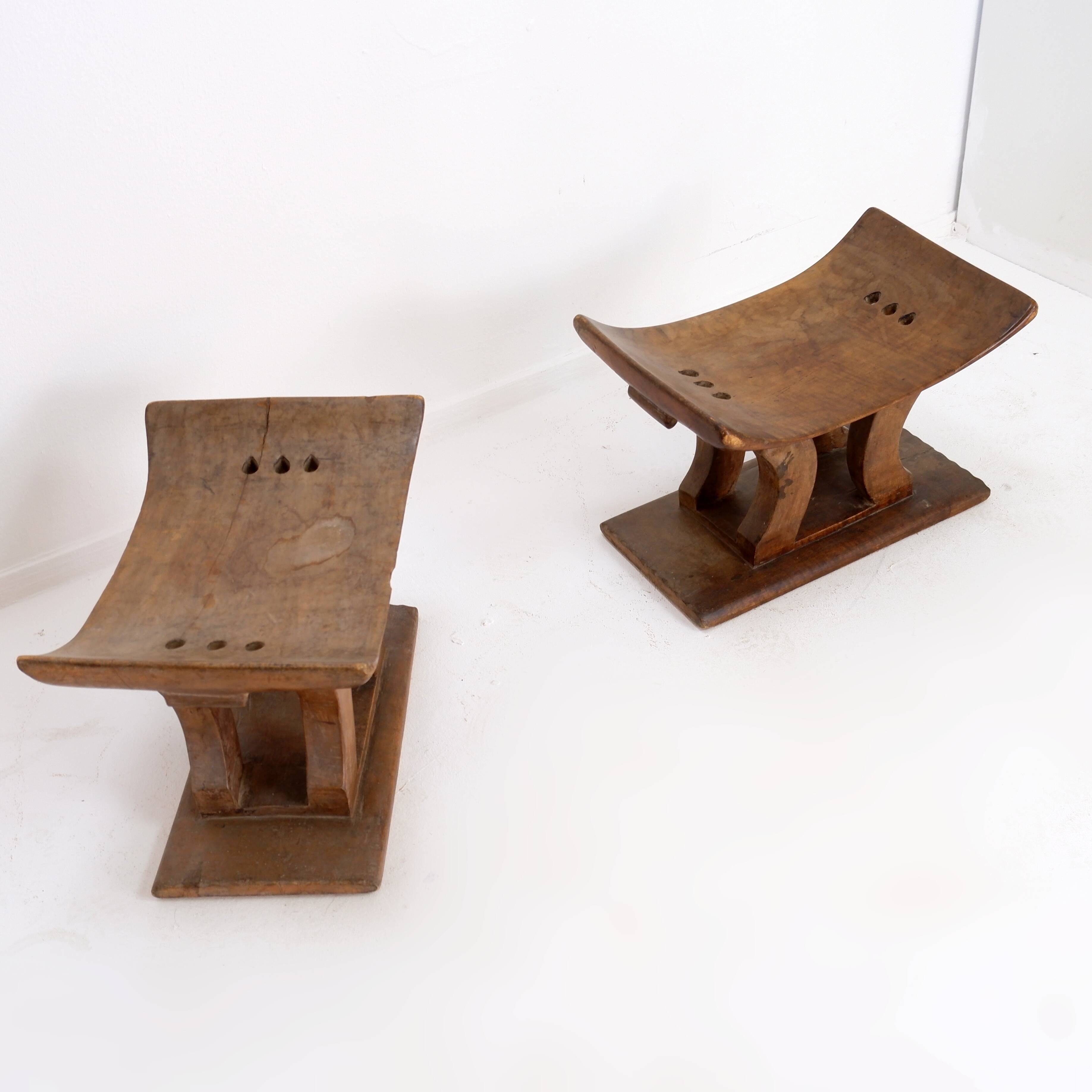 Pair of African Ashanti stools