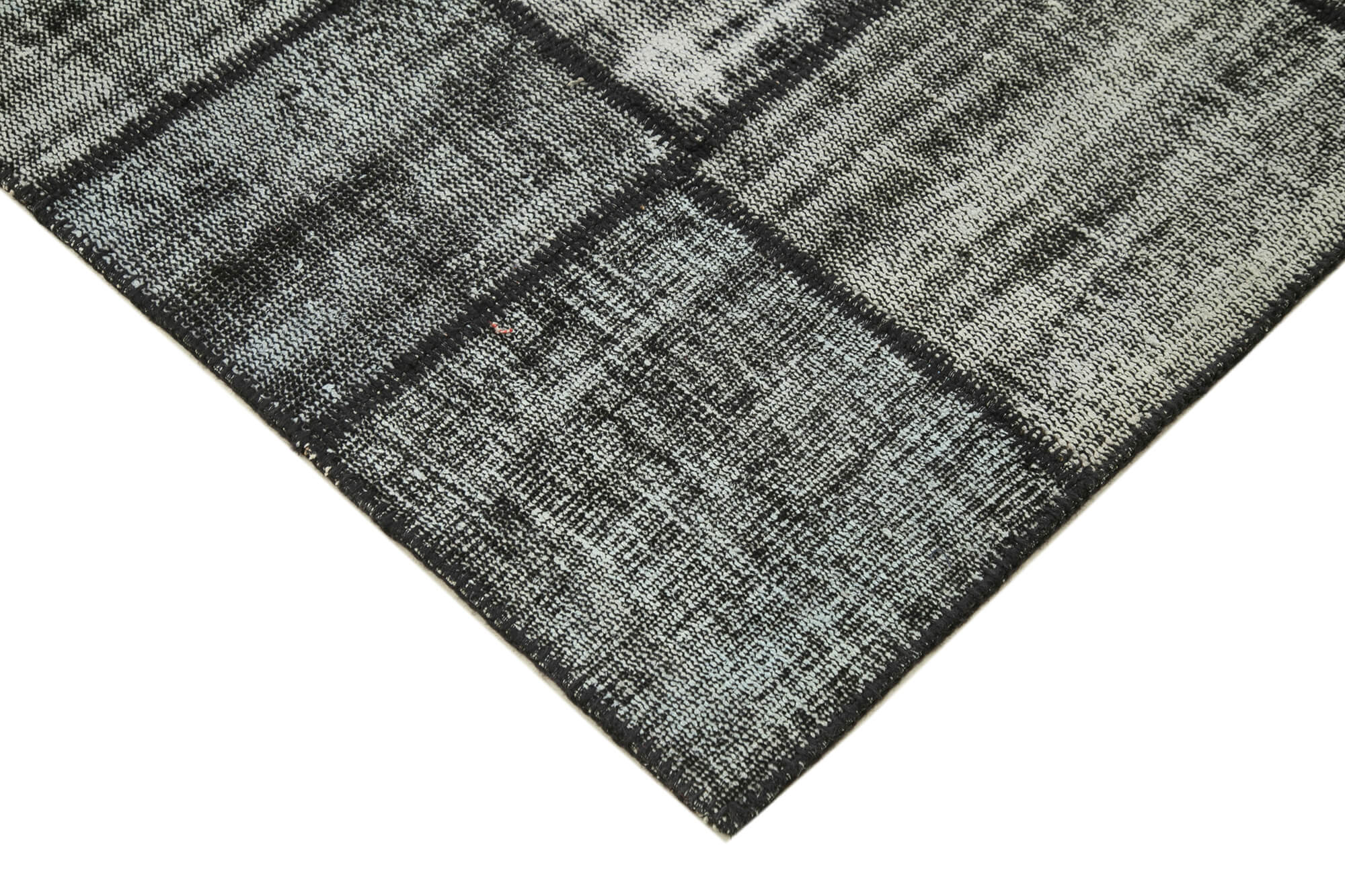 Handwoven Anatolian Contemporary 180 cm x 250 cm Black Patchwork Rug