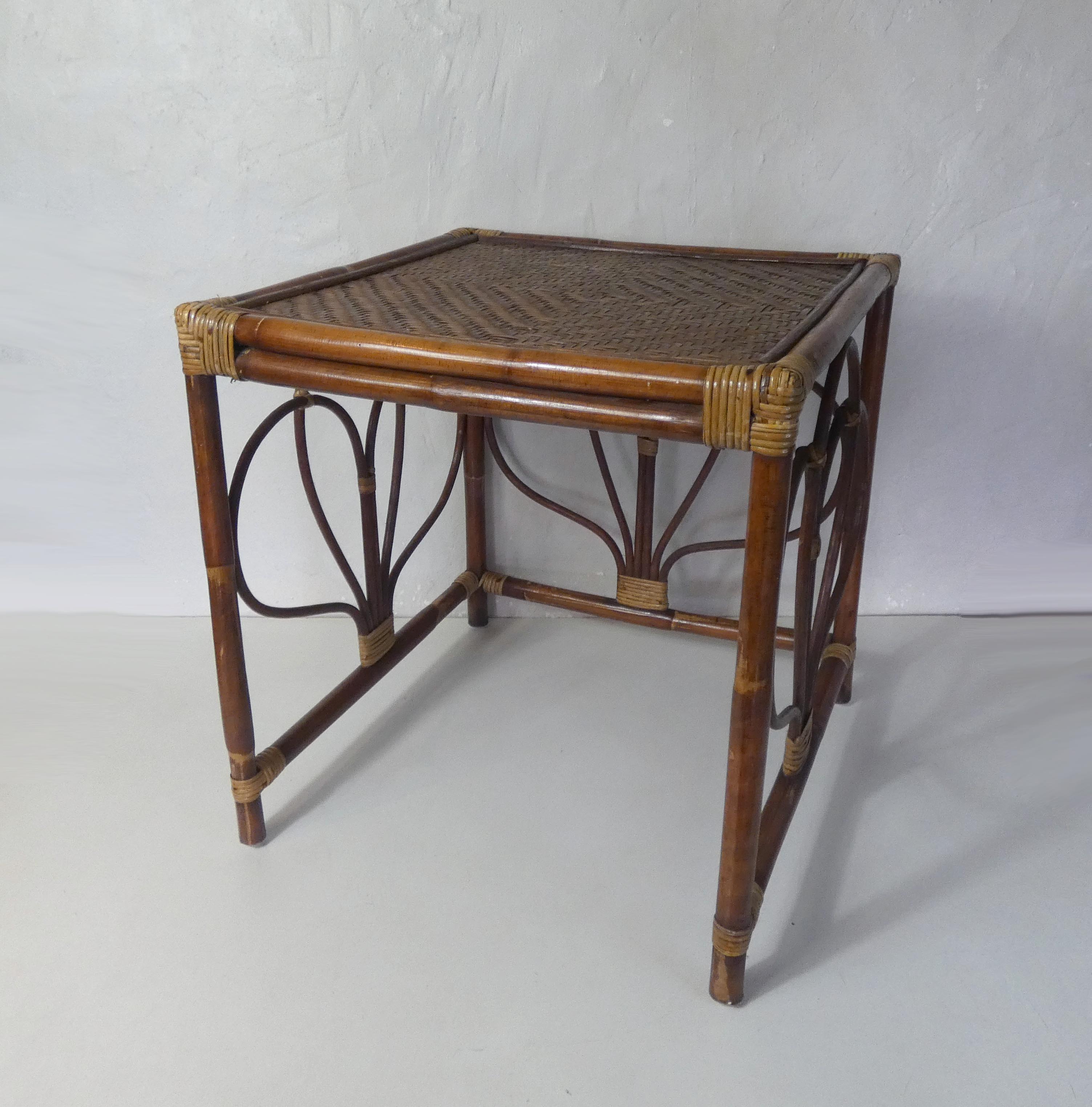 Rattan sofa end side table