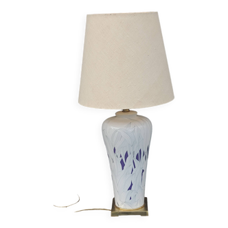Lamp from the house Le Dauphin in ceramic and gilded brass
