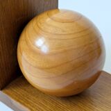 Pair of vintage bookends with polished wooden balls, Art Deco style