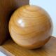 Pair of vintage bookends with polished wooden balls, Art Deco style